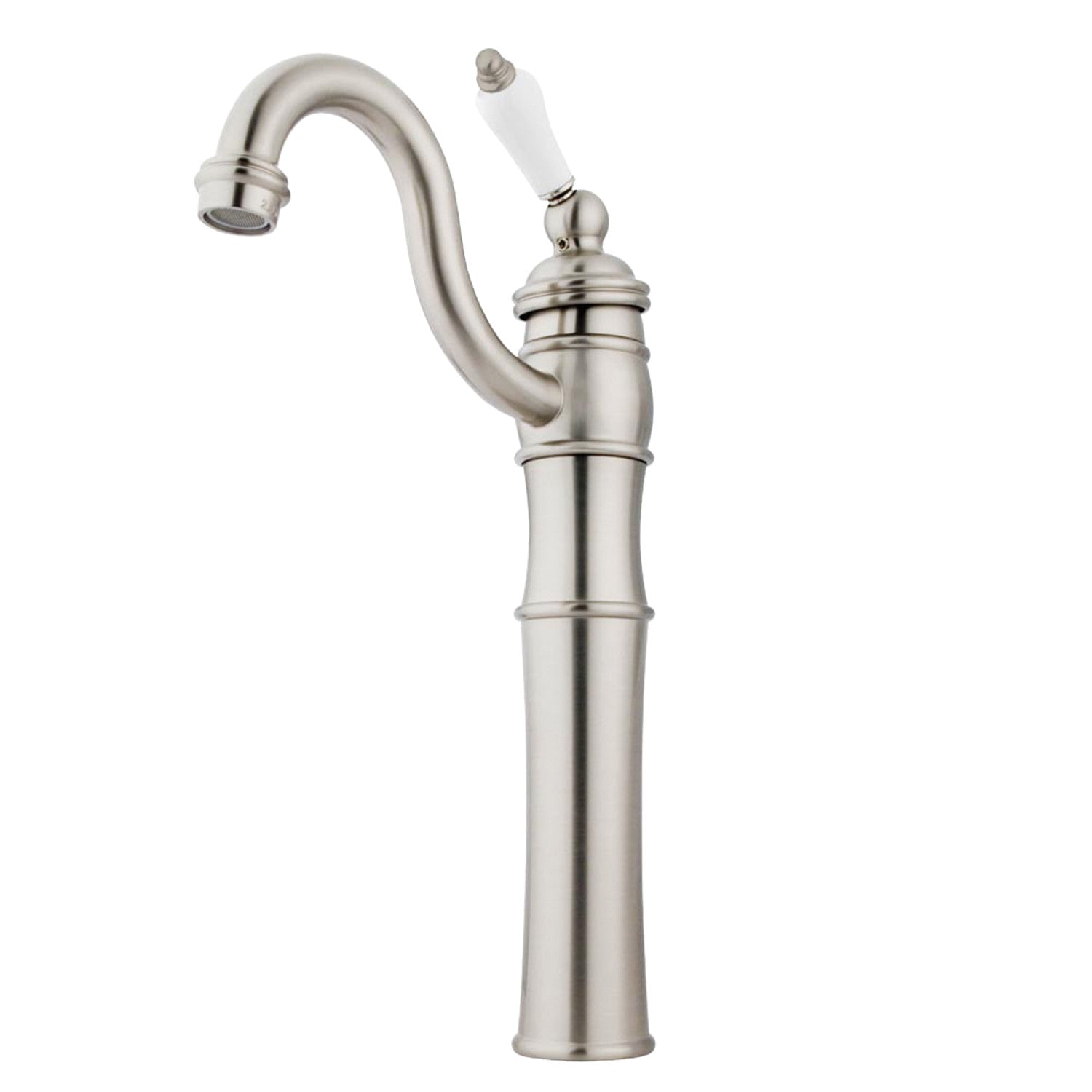 Kingston Heirloom KB3428PL - Victorian Single-Handle 1-Hole Deck Mount Vessel Faucet, Brushed Nickel — image 1